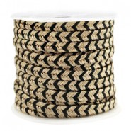 Macramé bead cord braided 4mm Gold-Black